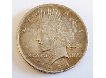 1924  United States Silver Peace Dollar Coin