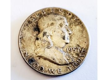 1957 Ben Franklin Half Dollar Silver Coin