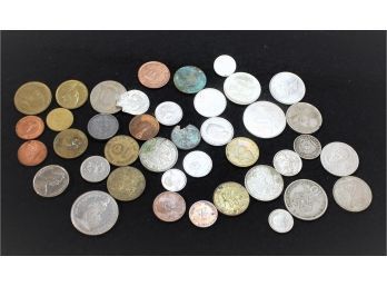 Lot Of Mixed Coins From Around The World Including Russia, England, Holland, Dominica Republic & More