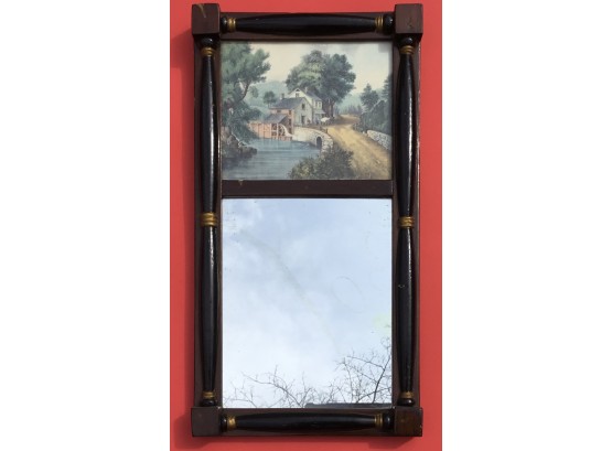 Currier & Ives Roadside Mill Repro W Mirror