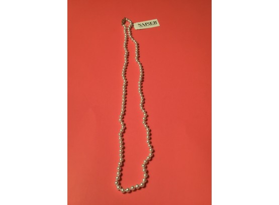 Napier Costume Pearl Necklace With Tags