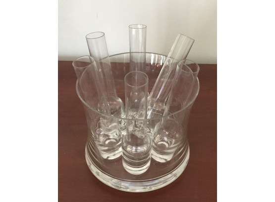 Crystal Vodka Shot Glasses In Crystal Ice Bucket