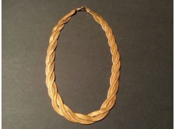 Avon Goldtone Braided Twisted Necklace