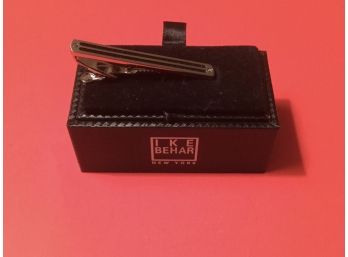 IKE Behar Silvertone Tie Clip With Box.