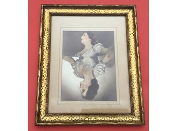 Double Image, Optical Illusion, Of A Woman In Gold Frame