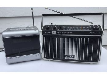 Vintage Sony MR9100W & Rondix RCC88 AM/FM Radios