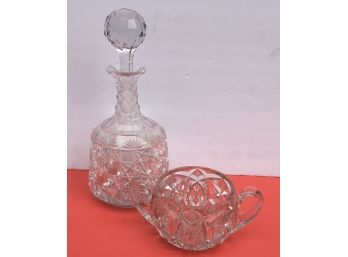 Vintage Crystal Decanter & Cut Crystal Sugar Bowl