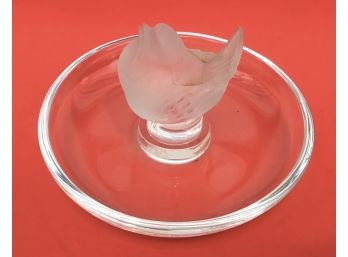 Lalique Crystal Petite Bird Figurine Ring Dish