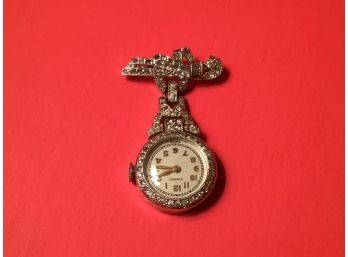 Vintage Sussex Rhinestone Watch Pin