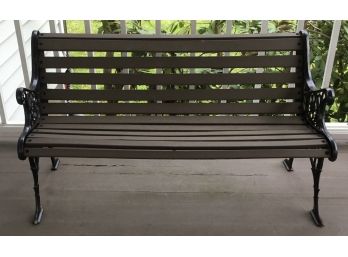Wrought Iron Black/Metal Scrolled Sides & Wood Park Bench