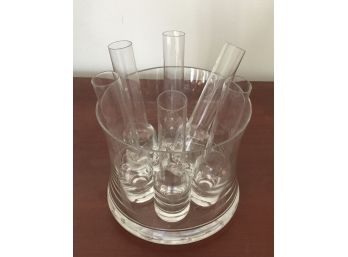 Crystal Vodka Shot Glasses In Crystal Ice Bucket