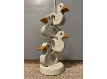 Vintage Ceramic Hand Painted Duck Napkin Holders With Stand