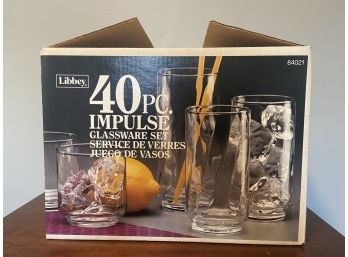 NOS - Vintage Libbey Impulse Glassware Set.