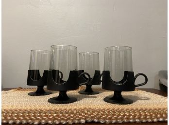 Vintage Glas-Snap By Corning Black And Clear - Hot/cold Beverage