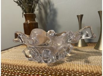 Free Form Sculptural  Crystal Bowl