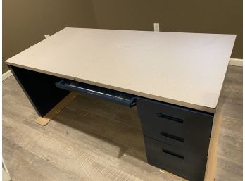 4 Drawer Metal Based Desk With Laminate Top