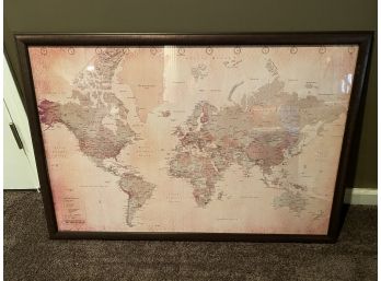 Framed World Map By Pyramid Maps