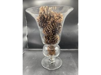Large Vase With Pinecones