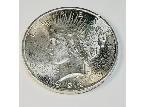 1922 Peace Silver Dollar Uncirculated (100 Years Old)