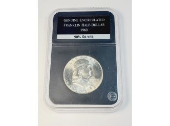 1960 Franklin Half Dollar In Slab Case UNC