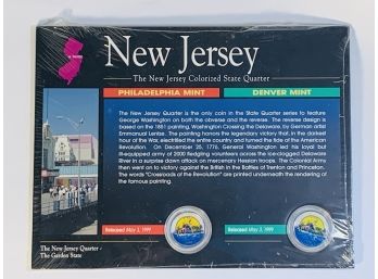 New Jersey Colorized State Quarters P And D Mints - With Info/History Card