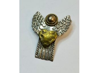 Vintage Sterling Silver Angel Pin/pendant