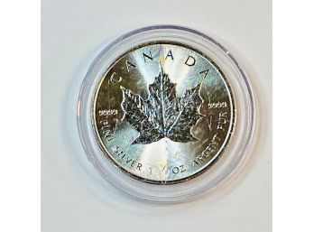 2015 Canadian Maple Leaf Silver Dollar 1 Oz Pure .999 Silver Coin