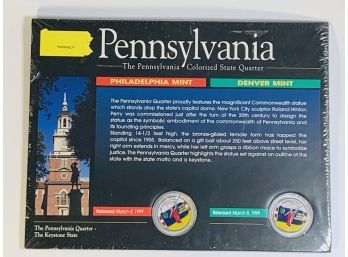Pennsylvania Colorized State Quarters P And D Mints - With Info/History Card