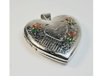 New Sterling Silver Heart Locket Pendant