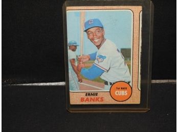 1968 Topps Ernie Banks Baseball Card ERROR OFF CENTER