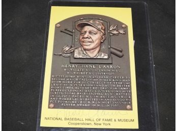 Signed Hank Aaron Hall Of Fame Card