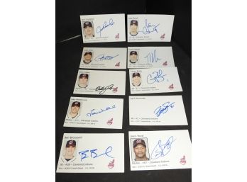 Lot Of SIGNED Cleveland Indians Players Team Picture Cards