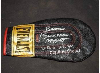 Signed Inscribed Bronco Mckart Weighted Everlast Speedbag Glove