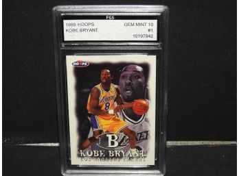 Graded GEM MINT 10 Kobe Bryant 1998 Hoops Basketball Card