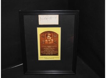 Signed Framed  HOFer Red Ruffing Hall Of Fame Card