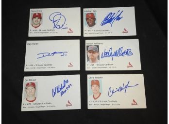 Lot Of SIGNED St Louis Cardinals Players Team Picture Cards
