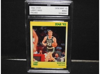 RARE Graded GEM MINT 10 Larry Bird 1992 Star Basketball Card