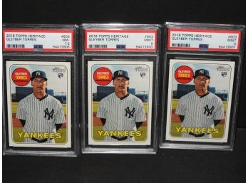 3 Graded Mint NM 9 Cleyber Torres ROOKIE NY Yankees Topps Baseball Card
