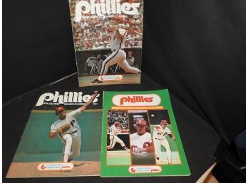 Lot Of 3 1970s Philadelphia Phillies  Official Baseball Program