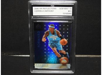 Graded GEM MINT 10 Carmelo Anthony UD Reflections Refractor Basketball Card
