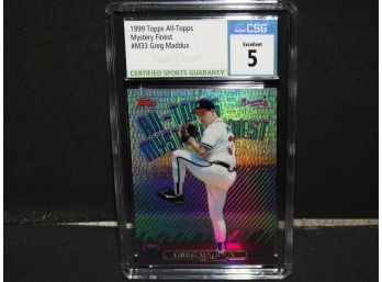 Graded EXCELLENT Greg Maddux Rare Mystery Finest Topps Refractor Baseball Card