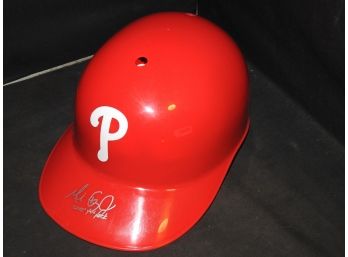 Signed Mike Constanza Full Size Phillies Helmet