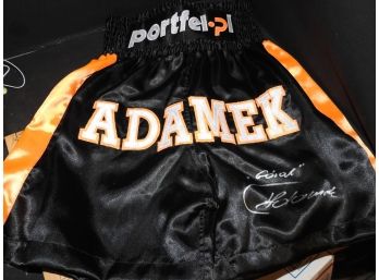 Signed Tomasz  Adamek Boxing Trunks With Photo Coa