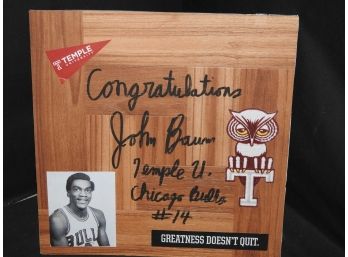 Signed John Baum  Chicago  Bulls 12x12 Tile