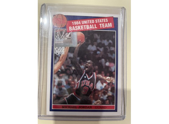 1984 USA Basketball Team Michael Jordan Statistics At U.n.c. Card        Mint Condition Card