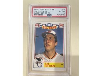 1985 Topps All Star Cal Ripken Jr. Glossy #16 Of 22 Psa 4   Very Good - Excellent Condition