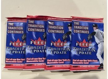 4 - 2002 Fleer Tradition Update Baseball Card Packs    10 Cards Per Pack   Lot Is For 4 Packs