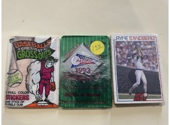 3 - Misc. Baseball Unopened Packs.   Packs In Photo Are The Packs You Will Receive.