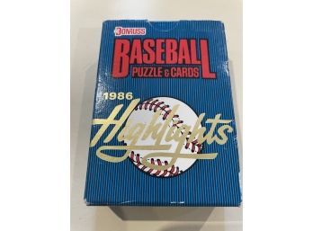1986 Donruss Baseball Highlights Puzzle & Cards