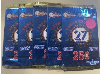 5 - 1993 Pacific Nolan Ryan Texas Express 27 MLB Seasons Sealed Pack  5 Cards Per Pack  Lot Is For 5 Packs